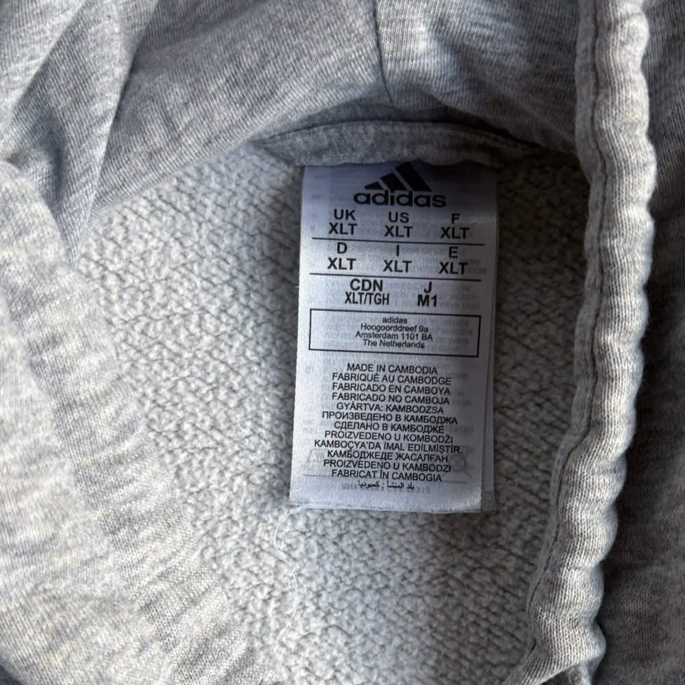 Adidas Gray Zip-Up Hoodie with Black Accents - Picture 2 of 3